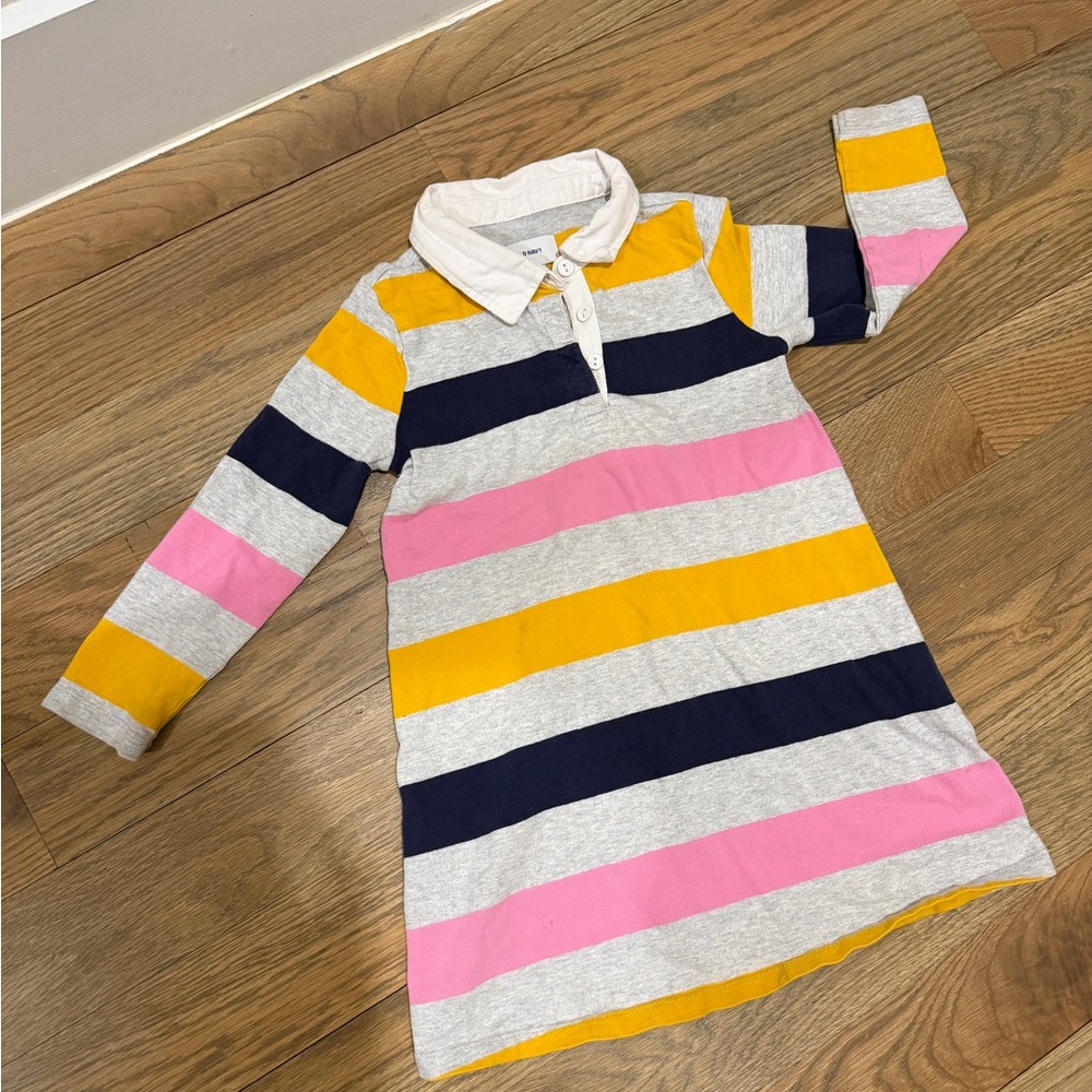Old Navy Striped Dress - Yellow, Navy, Pink, Gray